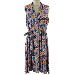 Woman Within Multicolor Floral Midi Dress